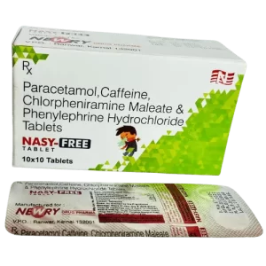 Nasy-free tablets (paracetamol, caffeine, chlorpheniramine maleate & phenylephrine hydrochloride)