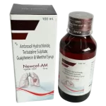 Newcof-AM (Ambroxol hydrochloride, terbutaline sulphate guaiphenesin & menthol Syrup)