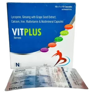 Vit Plus (lycopene, ginseng with grape seed extract, calcium, Iron, multivitamin & multimineral capsules)